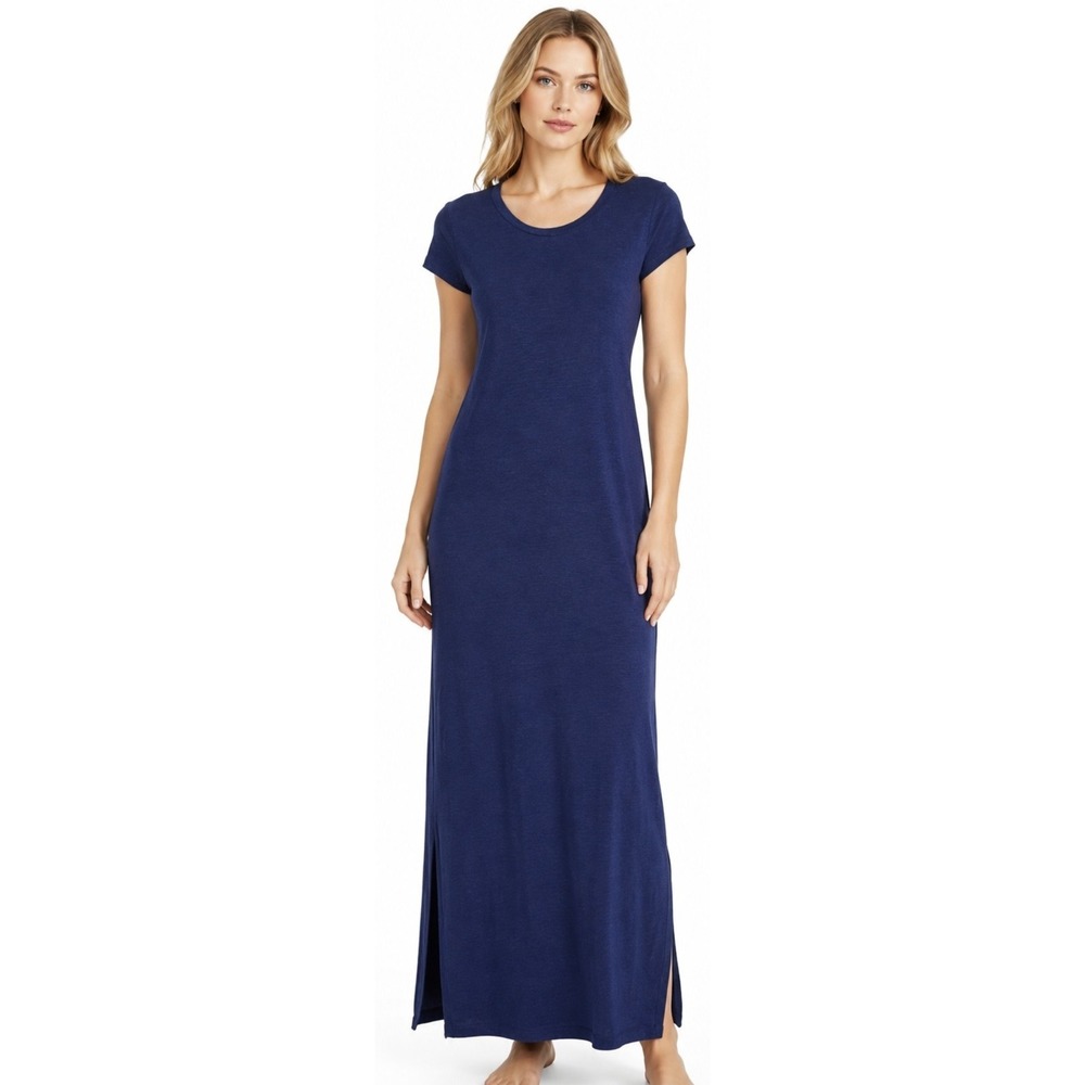 NWT T Shirt Dress Midi Jessica Simpson Brees Navy Blue Cap Sleeve SIZE XL